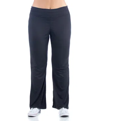 24seven Comfort Apparel Bell Bottom Foldover Waist Sweatpants In Blue