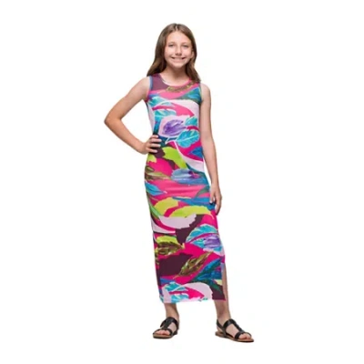 24seven Comfort Apparel Big Kid Girls Sleeveless Floral Maxi Dress In Multi