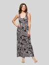 24seven Comfort Apparel Black And White Razorback Tank Casual Maxi Dress In Black