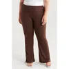 24seven Comfort Apparel Bootcut Pants In Brown