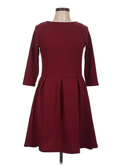 Pre-owned 24seven Comfort Apparel Casual Dress In Burgundy
