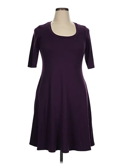 Pre-owned 24seven Comfort Apparel Casual Dress In Purple