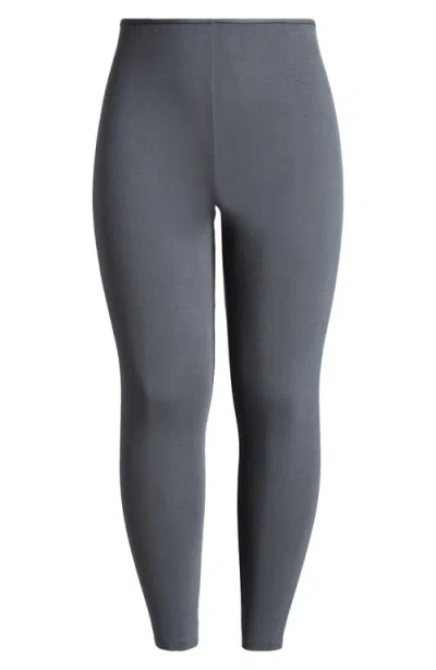 24seven Comfort Apparel Comfortable Ankle Leggings In Charcoal