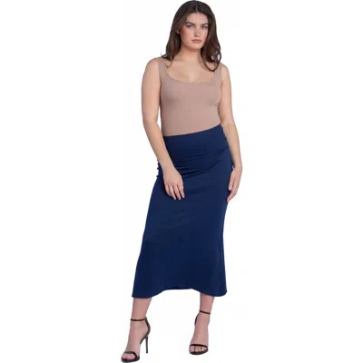 24seven Comfort Apparel Comfortable Foldover Maxi Skirt