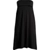 24seven Comfort Apparel Comfortable Foldover Strapless Stretch Dress In Black