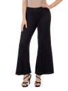 24seven Comfort Apparel Comfortable Solid Color Palazzo Pants In Black