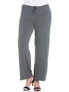 24seven Comfort Apparel Plus Size Comfortable Stretch Draw String Pants In Gray