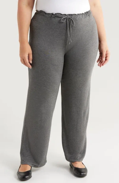 24seven Comfort Apparel Comfortable Stretch Pants In Smoke