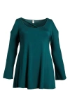 24seven Comfort Apparel Crisscross Strap Jersey Top In Hunter