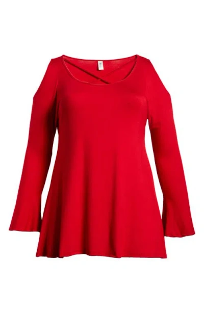 24SEVEN COMFORT APPAREL 24SEVEN COMFORT APPAREL CRISSCROSS STRAP JERSEY TOP