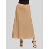24seven Comfort Apparel Maternity Elastic Waist A-line Maxi Skirt