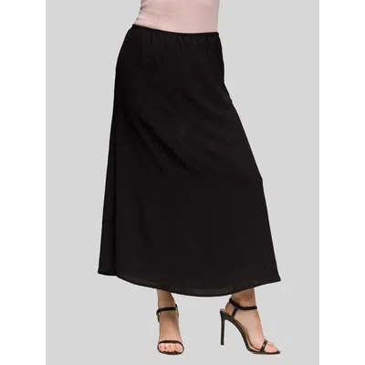 24seven Comfort Apparel Elastic Waist A-line Maxi Skirt In Black