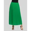 24seven Comfort Apparel Elastic Waist A-line Maxi Skirt In Green