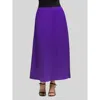 24seven Comfort Apparel Plus Size Elastic Waist A-line Maxi Skirt In Purple
