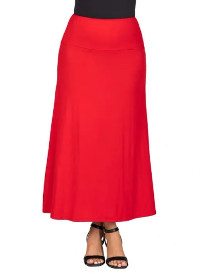 24seven Comfort Apparel Elastic Waist Maxi Skirt