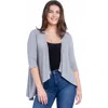 24seven Comfort Apparel Elbow Length Sleeve Open Front Cardigan