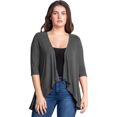 24SEVEN COMFORT APPAREL 24SEVEN COMFORT APPAREL ELBOW LENGTH SLEEVE OPEN FRONT CARDIGAN
