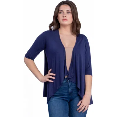 24SEVEN COMFORT APPAREL 24SEVEN COMFORT APPAREL ELBOW LENGTH SLEEVE OPEN FRONT CARDIGAN
