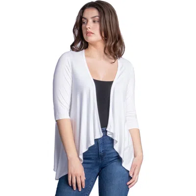 24seven Comfort Apparel Elbow Length Sleeve Open Front Cardigan