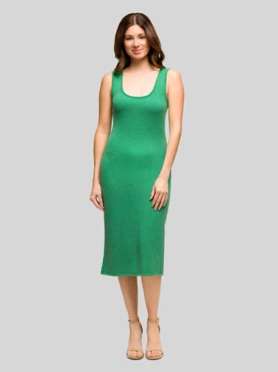 24seven Comfort Apparel Fitted Sleeveless Side Slit Midi Dress