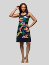 24seven Comfort Apparel Women's Floral Scoop Neck Sleeveless Knee Length Dress In Multi