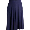 24seven Comfort Apparel Flowy Jersey Midi Skirt In Navy