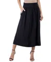24seven Comfort Apparel Foldover Maxi Skirt With Pockets In Black