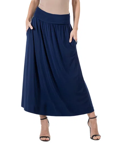 24SEVEN COMFORT APPAREL FOLDOVER MAXI POCKET SKIRT