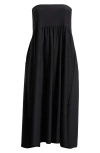24seven Comfort Apparel Foldover Maxi Skirt In Black