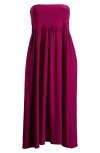 24seven Comfort Apparel Foldover Maxi Skirt In Magenta