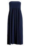 24seven Comfort Apparel Foldover Maxi Skirt In Navy