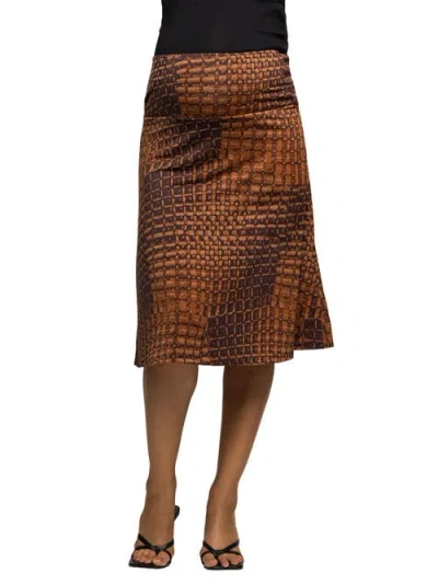 24SEVEN COMFORT APPAREL 24SEVEN COMFORT APPAREL GEOMETRIC PRINT KNEE LENGTH SKIRT