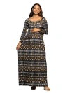 24seven Comfort Apparel Women's Maternity Long Sleeve Empire Waist Maxi Dress In Brown