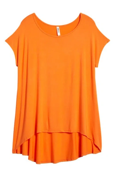 24seven Comfort Apparel High-low Jersey T-shirt In Orange