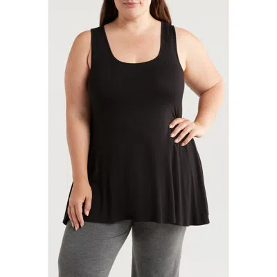 24seven Comfort Apparel Jersey Tunic Tank In Black
