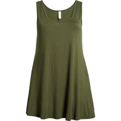 24seven Comfort Apparel Jersey Tunic Tank In Olive