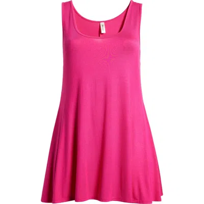 24seven Comfort Apparel Jersey Tunic Tank In Pink
