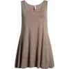 24seven Comfort Apparel Jersey Tunic Tank In Taupe