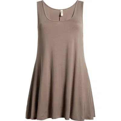 24seven Comfort Apparel Jersey Tunic Tank In Taupe