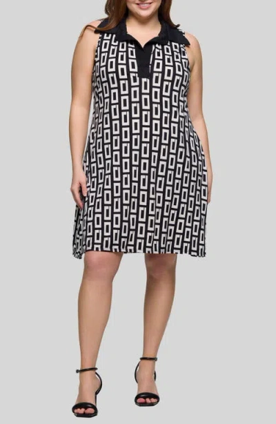 24SEVEN COMFORT APPAREL 24SEVEN COMFORT APPAREL JOHNNY COLLAR SLEEVELESS SHIFT DRESS