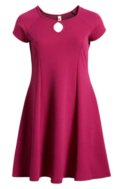 24SEVEN COMFORT APPAREL 24SEVEN COMFORT APPAREL KEYHOLE CUTOUT FIT & FLARE DRESS