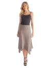 24seven Comfort Apparel Knee Length Elastic Waist Handkerchief Skirt In Gray