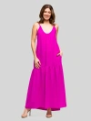 24seven Comfort Apparel Lightweight Spaghetti Strap Pocket Maxi Dress In Pink