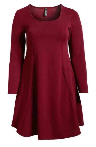 24SEVEN COMFORT APPAREL 24SEVEN COMFORT APPAREL LONG SLEEVE A-LINE DRESS