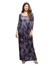 24seven Comfort Apparel Long Sleeve Empire Waist Maxi Dress In Blue