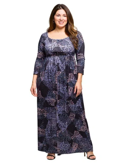 24SEVEN COMFORT APPAREL 24SEVEN COMFORT APPAREL LONG SLEEVE EMPIRE WAIST MAXI DRESS