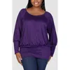 24seven Comfort Apparel Long Sleeve Jersey Top In Purple
