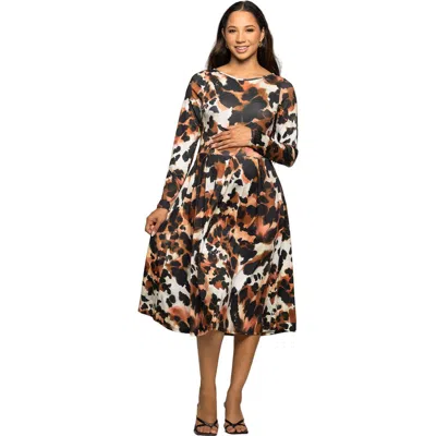 24SEVEN COMFORT APPAREL 24SEVEN COMFORT APPAREL LONG SLEEVE MIDI DRESS