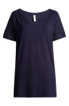24seven Comfort Apparel Loose Fit Jersey T-shirt Dress In Navy