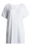 24seven Comfort Apparel Loose Fit Jersey T-shirt Dress In White